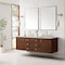 James Martin Vanities Amberly 72in Double Vanity, Mid-Century Walnut w/ 3 CM Carrara Marble Top 670-V72-WLT-3CAR - alternate 5